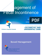 Management of Fecal Incontinence: Andrea Bischoff January 21, 2021