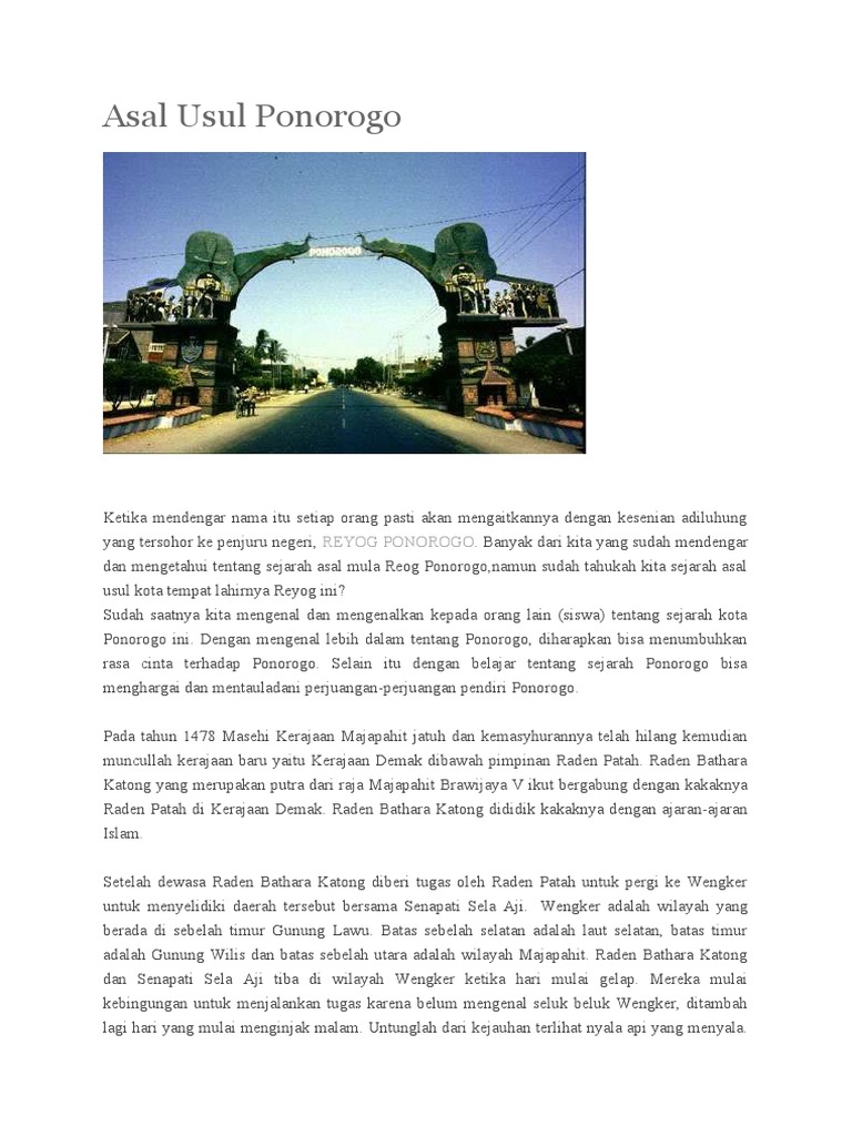 Asal Usul Ponorogo | PDF | Agama & Spiritualitas