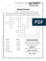 Yesterday's Crossword: Past-Tense Verbs