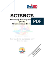 Science: Learning Activity Sheet (LAS) Gravitational Force