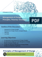 Management of Change Principles, Theories/ Strategies