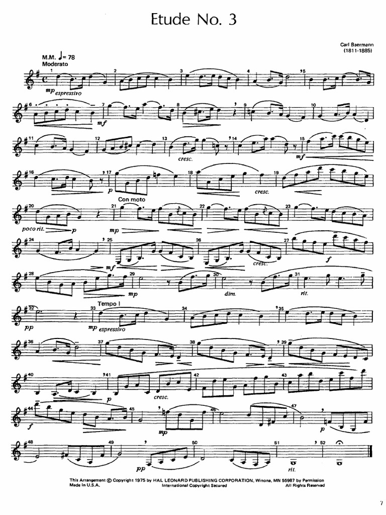 Etude N.3 - Carl Baermann - CL e PF | PDF