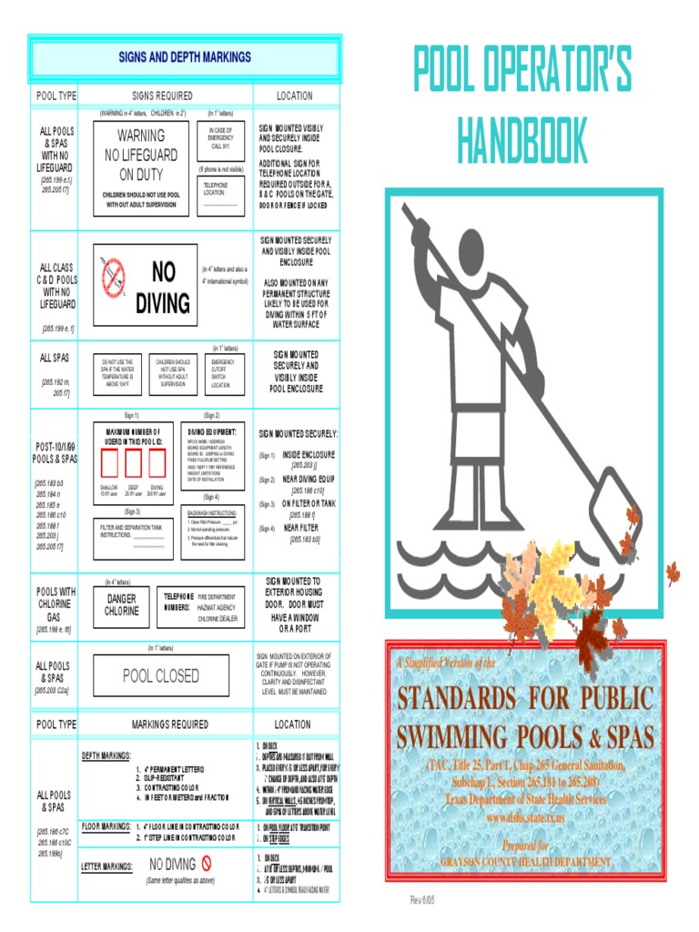 Pool Operator's Handbook Overview | PDF | Swimming Pool | Chlorine