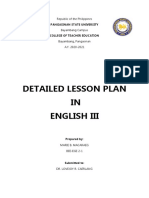 Detailed Lesson Plan IN English Iii: Pangasinan State University