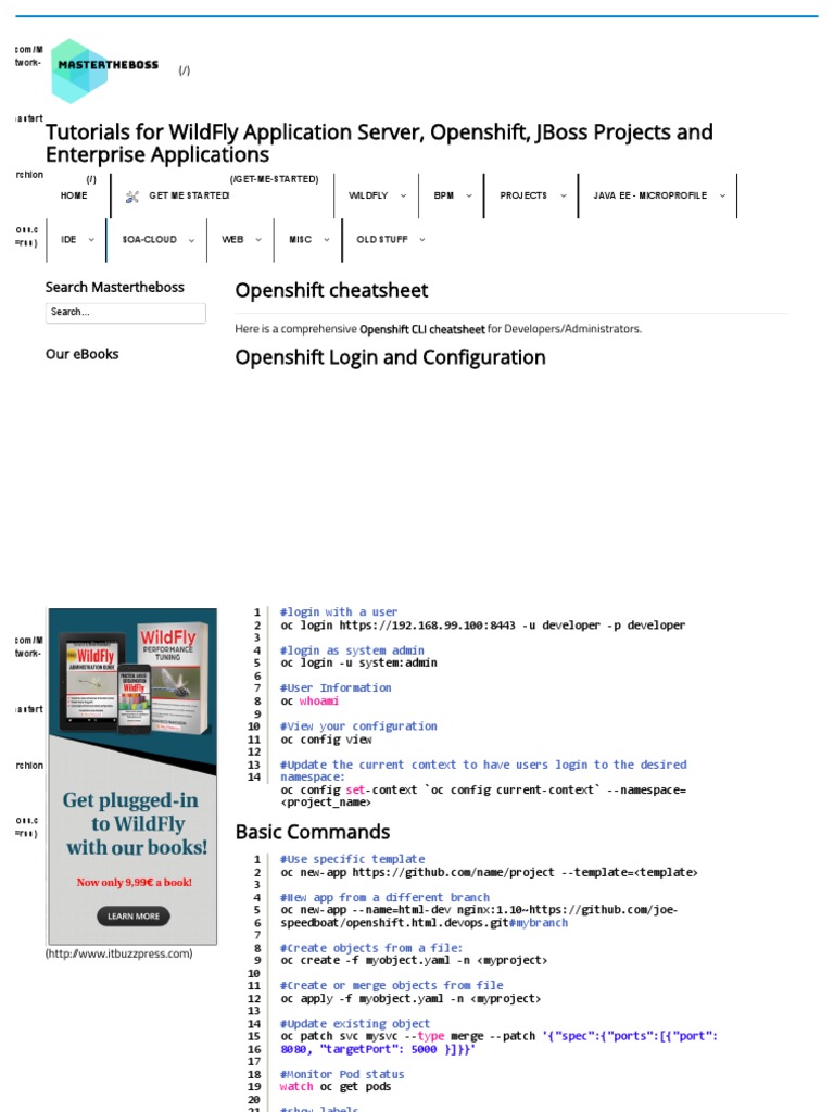 Openshift Cheatsheet | PDF | Software Design | Information Technology ...