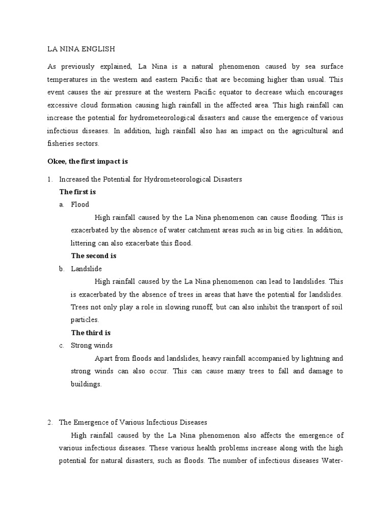 La Nina English PDF Flood Rain
