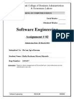 Software Engineering: Assignment # 02