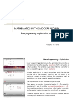 Mathematics in The Modern World: Linear Programming - Optimization Problems