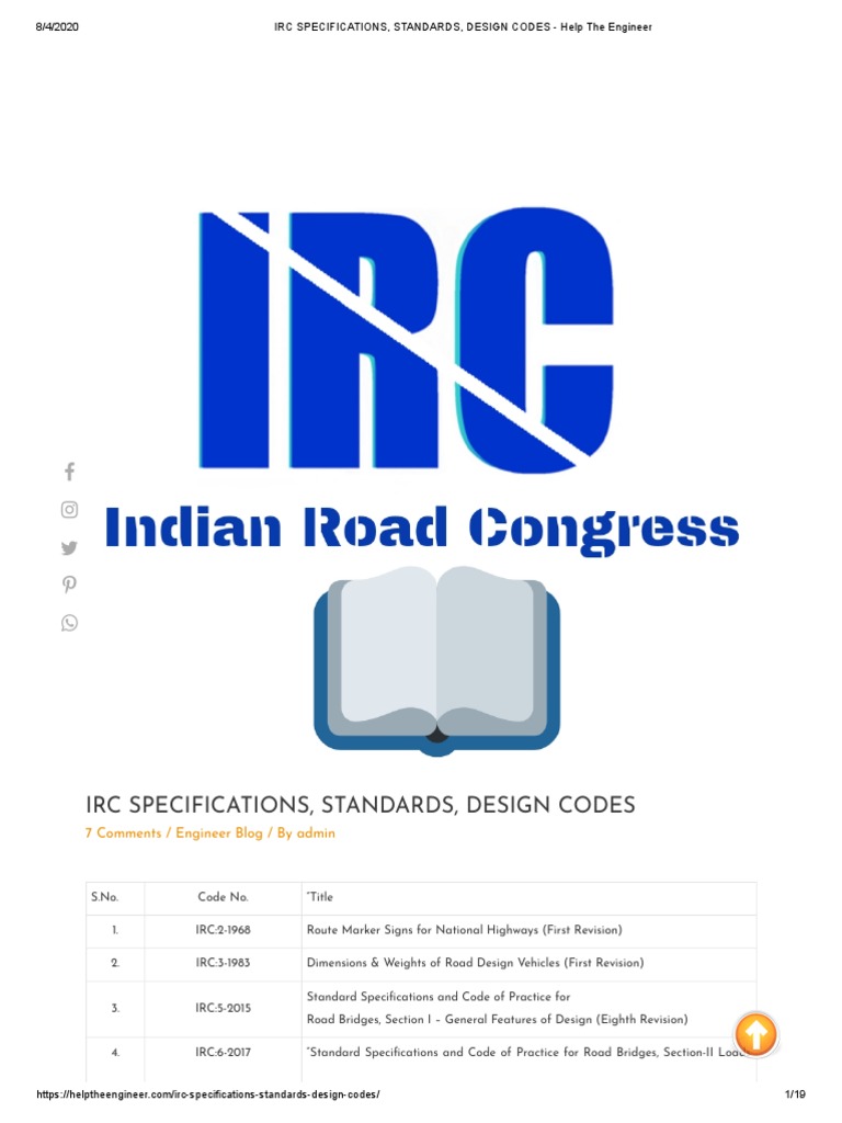 Image Result For Irc Specifications Standards Design Codes