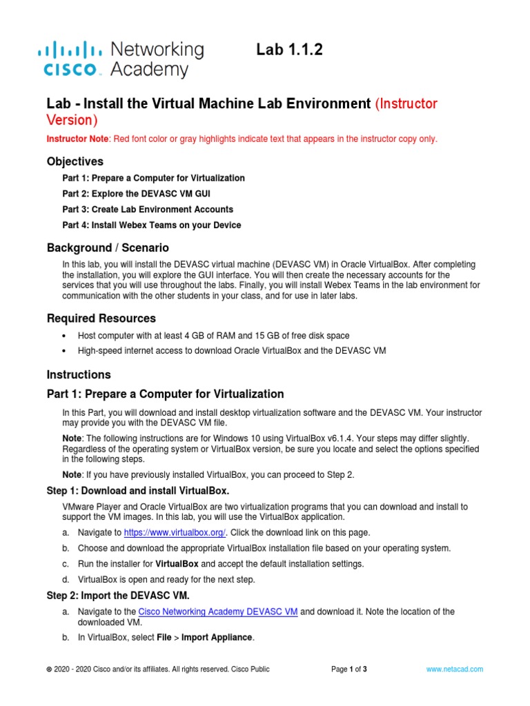 Instructor Devnet Associate Lab Virtual Machine Virtualization