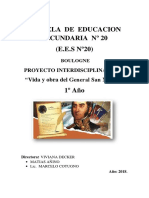 Proyecto Jose de San Martin Pat Escuela de Educacion Secundaria #20 1 Año 2018