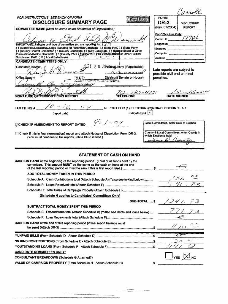 Campaign Finance Disclosure Report | PDF | Political Action Committee ...