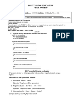 Guía de repaso de verbos en inglés en presente simple, presente continuo y pasado simple