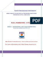 Manonmaniam Sundaranar University: M.B.A. Marketing - Ii Year