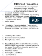 Methods of Demand Forecasting.: A. Qualitative Methods: These Methods Rely Essentially