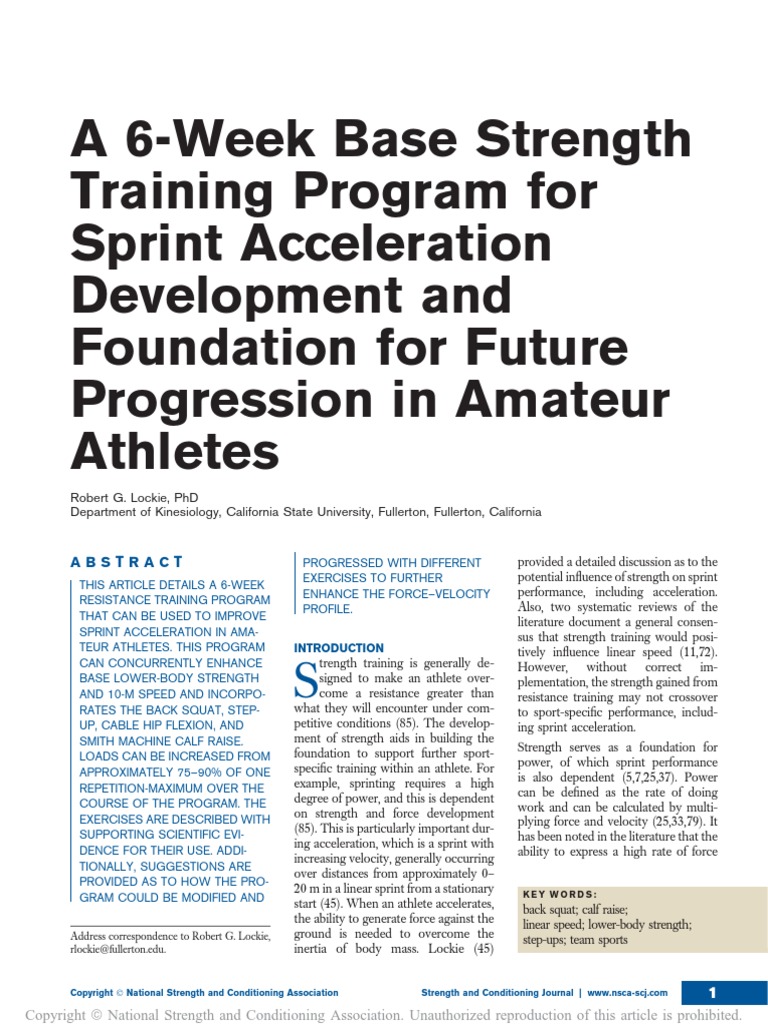 A 6 Week Base Strength Training Program | PDF | Strength Training ...