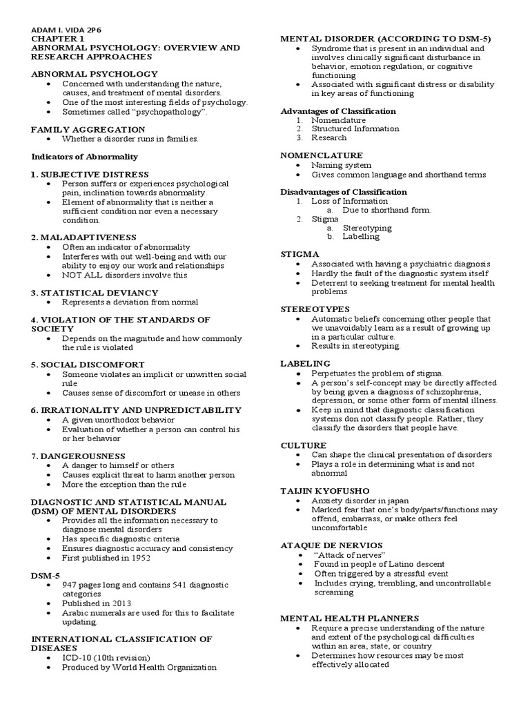 Overview of Abnormal Psychology | PDF | Classical Conditioning | Mental ...