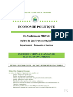 Module III Analyse de l'activité économique