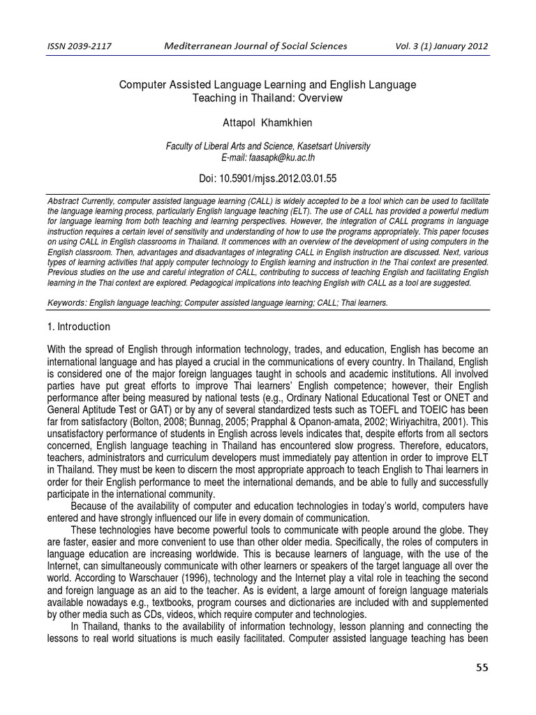 Computer Assisted Language Learning and English La | PDF | Educational ...