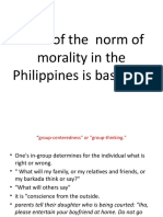 Basis of The Norm of Morality in The Philippines Is Based On