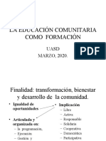 Educación Comunitaria Como Formación