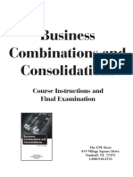 Business Combinations and Consolidations: Course Instructions and Final Examination
