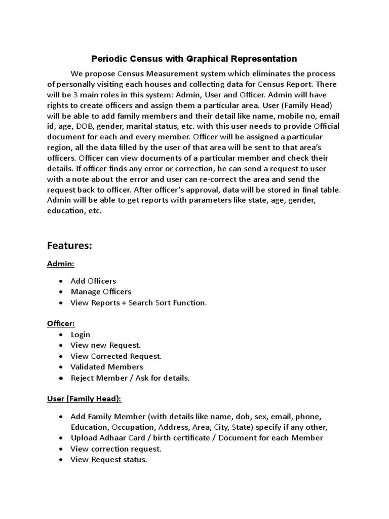 Features:: Periodic Census With Graphical Representation | PDF