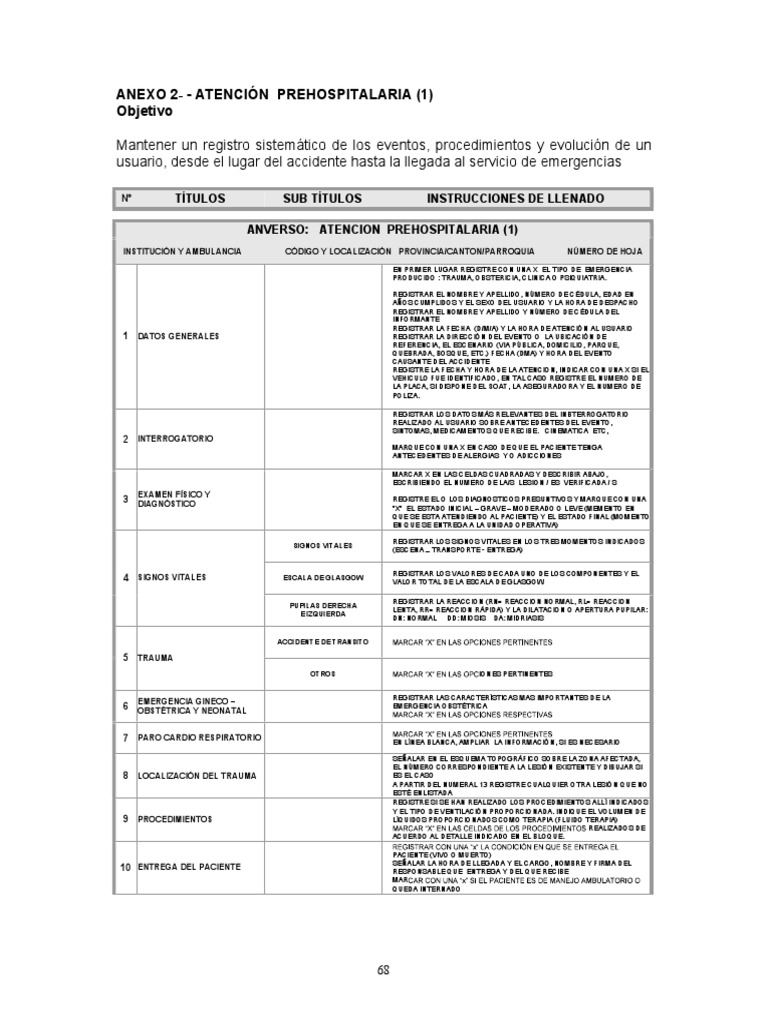 Formato de Atención Prehospitalaria 002 | PDF | Diagnostico medico ...