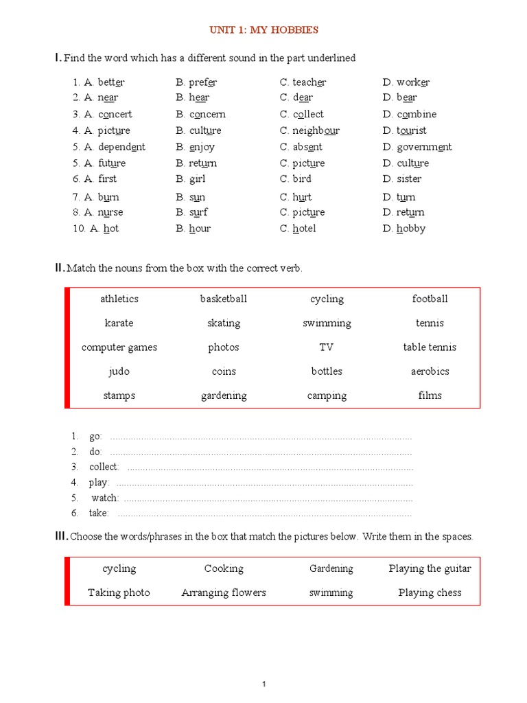 Bai Tap Tieng Anh Lop 7 Chuong Trinh Thi Diem | PDF | Hobbies | Dances