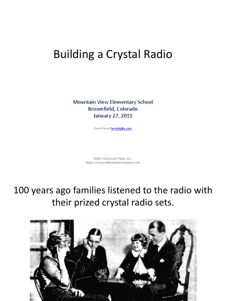 Building A Crystal Radio PDF Detector (Radio) Electronic Circuits