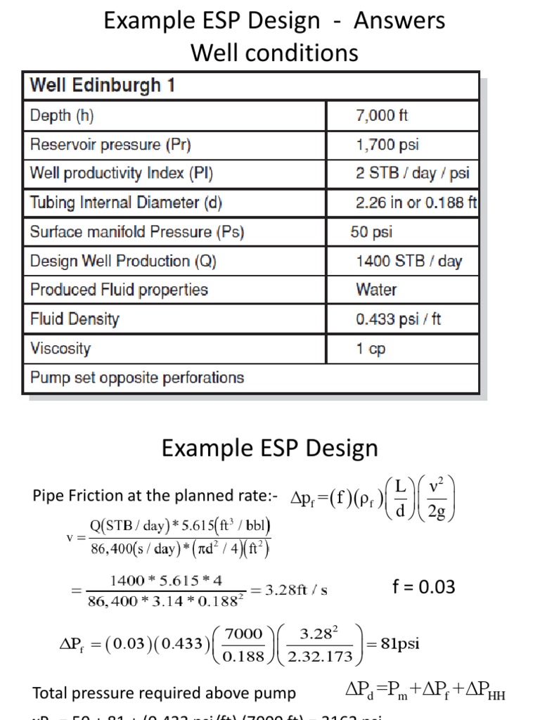 Example ESP Design Calculations | PDF