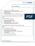 A Shopping Role Play Worksheet A