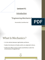 Lecture # 1: "Engineering Mechanics"