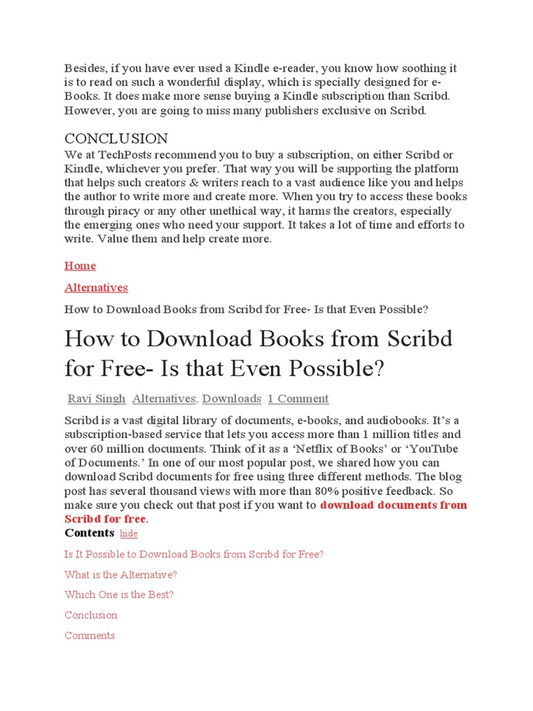 How To Download Books From Scribd For FreeIs That Even Possible