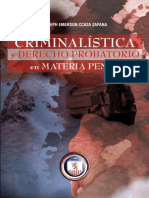 Criminalistica y Derecho Probatorio Completo Con Portada e Indice Joseph Emerson Ccaza Zapana