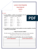 Acentos prosódicos y ortográficos en el español - Grado 2do