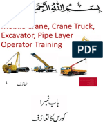 Mobile Crane, Crane Truck, Excavator, Pipe Layer Operator Training