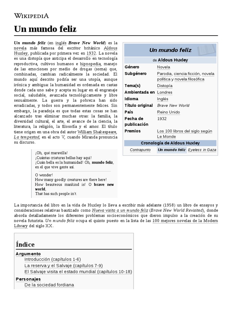 Un Mundo Feliz | PDF | Science | Ciencia y Tecnología