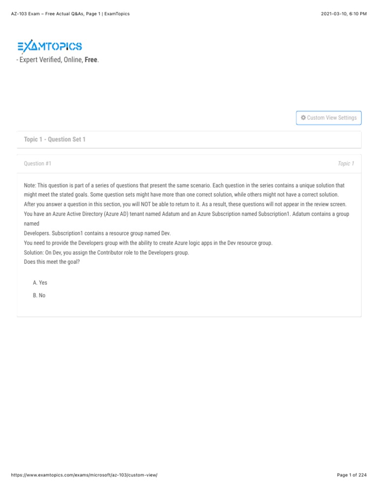 Azure AZ-103 Exam Q&A Guide | PDF | Backup | Microsoft Azure