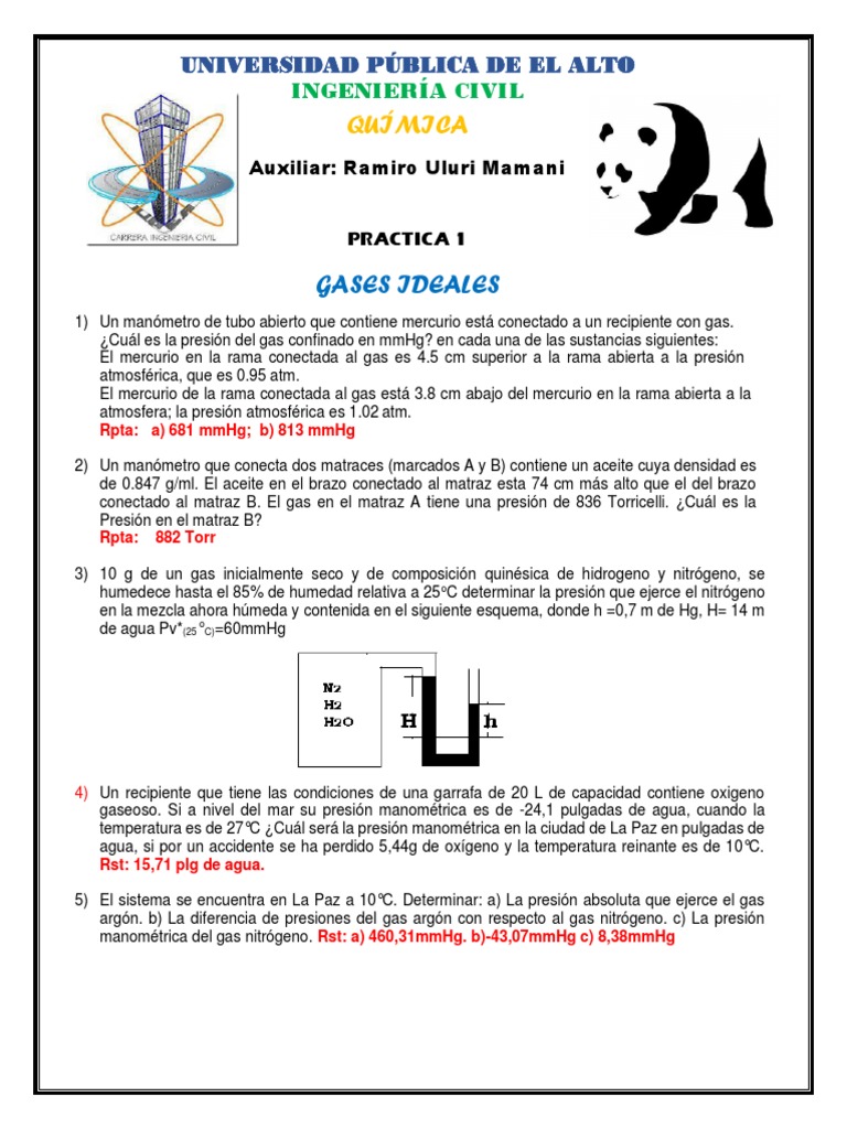 Practica de Quimica Gases Ideales y Humedos | PDF | Gases | Humedad