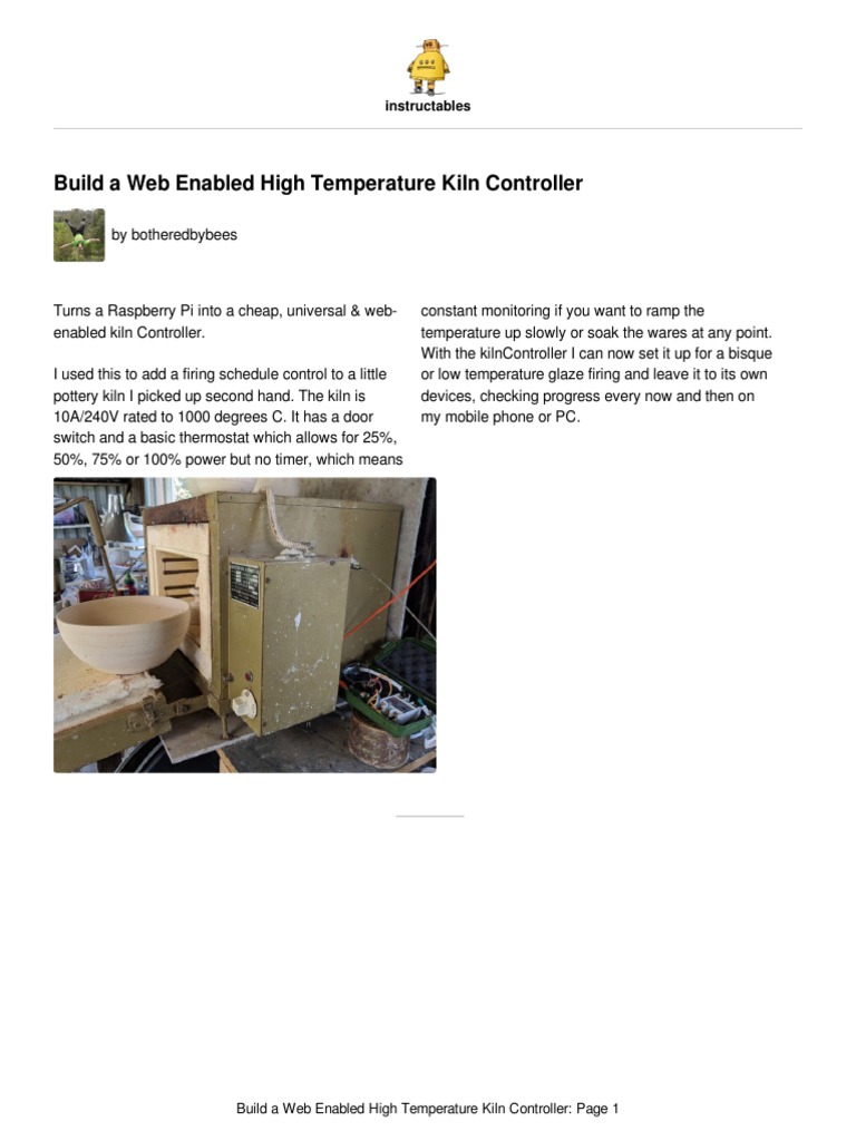  Enabled DIY Kiln Controller An Instructable on Building an