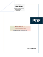 Ejercicios Evaluativos Circunferencia Ecuaciones de La