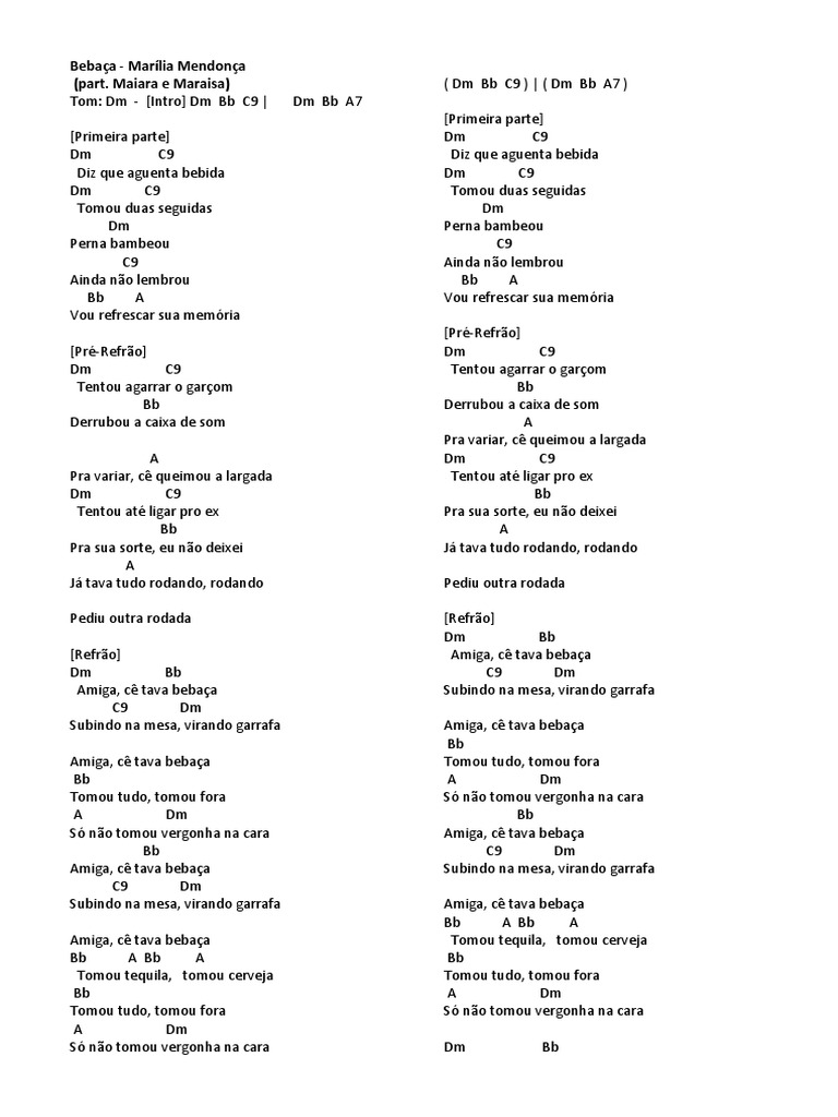 Letra da Música 