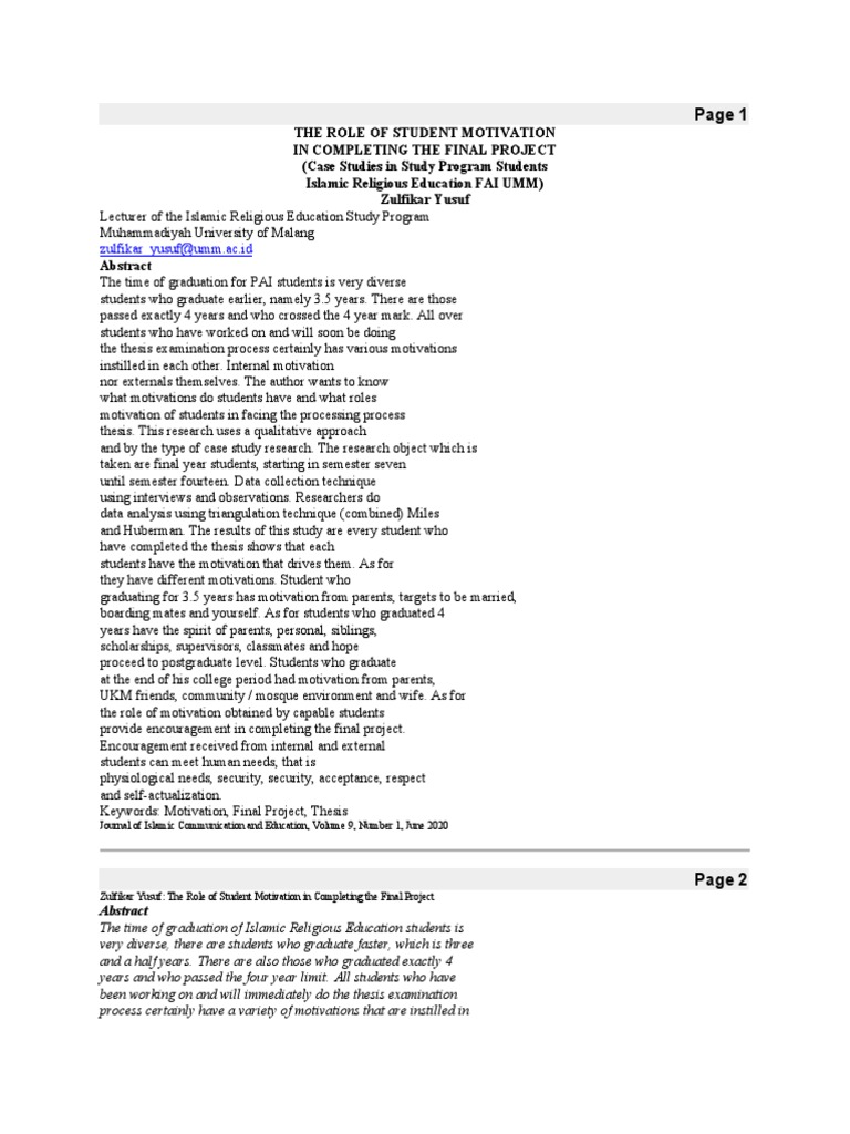 2.the Role of Student Motivation | PDF | Motivation | Motivational