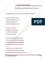 Reported Speech Practice Exercises