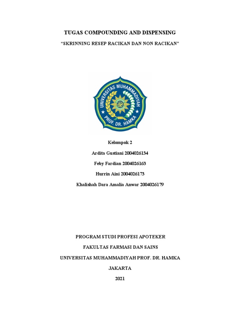 Skrining Resep Racikan dan Non Racikan | PDF