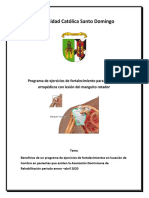 Programa de Ejercicios de Fortalecimiento para Pacientes Ortopédicos Con Lesión Del Manguito Rotador