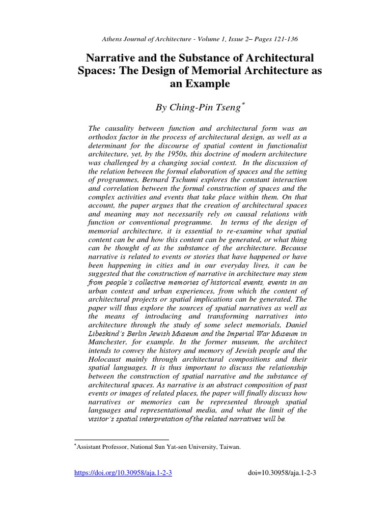 Architectural Narratives in Memorial Design | PDF | Narrative | Theatre