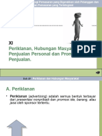 Iklan Dan Humas, Pejualan Personal Dan Promosi Penjualan