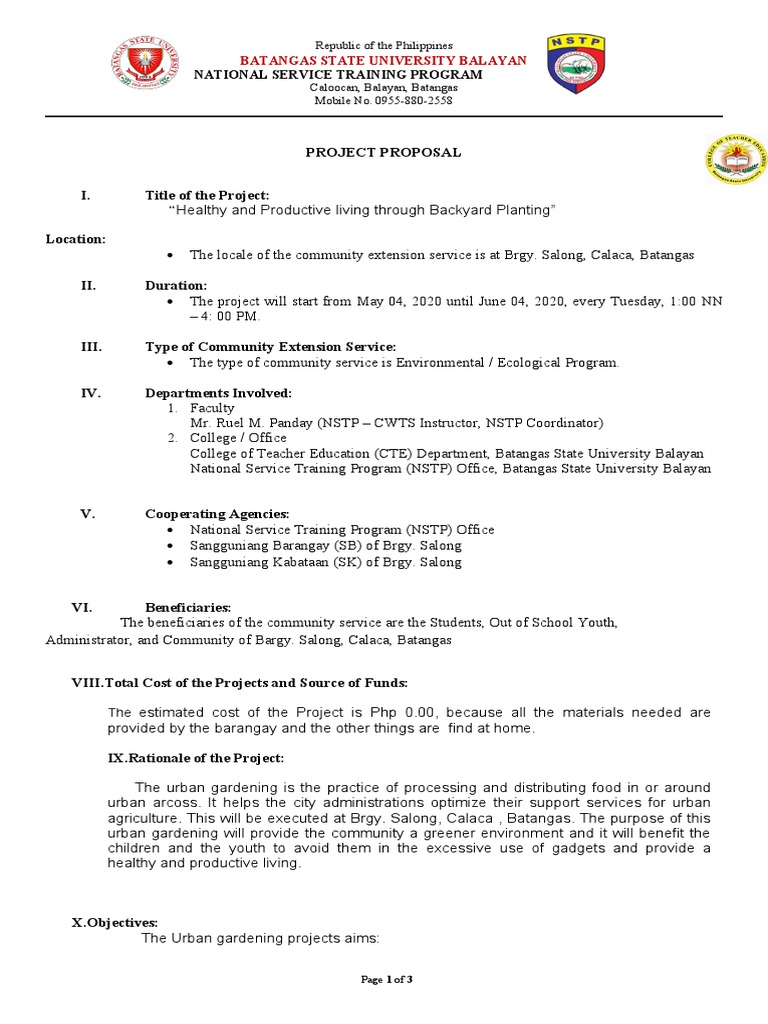 National Service Training Program: Batangas State University Balayan ...